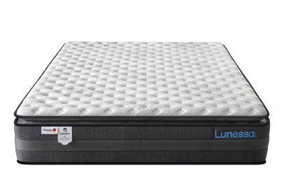 Orthopädische Luxus-Hybridmatratze für Rückenschläfer & Paare – Lunessa Sapphire mit 800 Taschenfedern & Kupferbezug